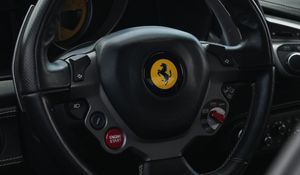 Preview wallpaper porsche, car, steering wheel, buttons, salon