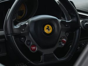 Preview wallpaper porsche, car, steering wheel, buttons, salon