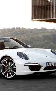 Preview wallpaper porsche, carrera 4s, 911, white, convertible