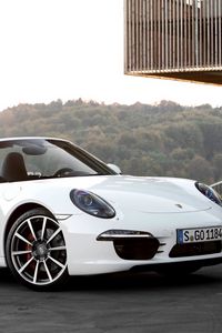 Preview wallpaper porsche, carrera 4s, 911, white, convertible