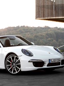 Preview wallpaper porsche, carrera 4s, 911, white, convertible