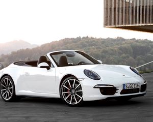 Preview wallpaper porsche, carrera 4s, 911, white, convertible