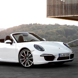 Preview wallpaper porsche, carrera 4s, 911, white, convertible