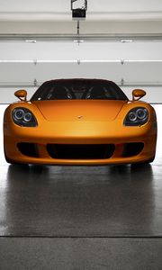 Preview wallpaper porsche, carrera, gt, orange, front view