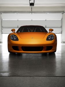 Preview wallpaper porsche, carrera, gt, orange, front view