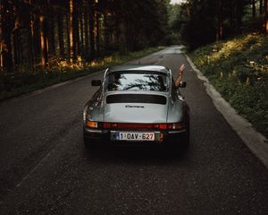 Preview wallpaper porsche carrera, porsche, car, hand, road