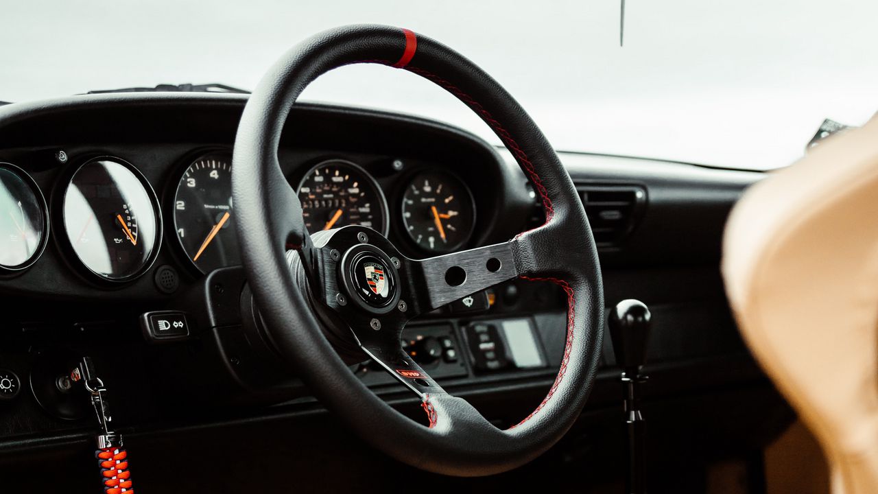 Wallpaper porsche carrera rs, porsche, car, steering wheel, salon, interior