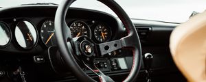 Preview wallpaper porsche carrera rs, porsche, car, steering wheel, salon, interior