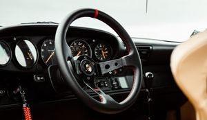 Preview wallpaper porsche carrera rs, porsche, car, steering wheel, salon, interior