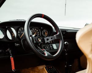 Preview wallpaper porsche carrera rs, porsche, car, steering wheel, salon, interior