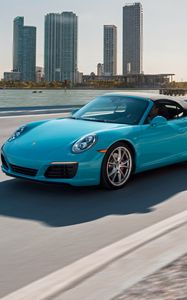 Preview wallpaper porsche, carrera s, side view, movement