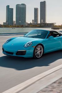 Preview wallpaper porsche, carrera s, side view, movement