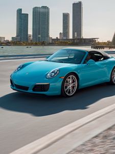 Preview wallpaper porsche, carrera s, side view, movement