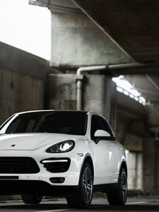 Preview wallpaper porsche cayenne, porsche, car, white, front view