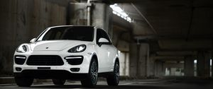 Preview wallpaper porsche cayenne, porsche, car, white, front view