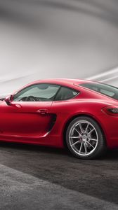 Preview wallpaper porsche, cayman, gts, red, side view