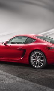 Preview wallpaper porsche, cayman, gts, red, side view