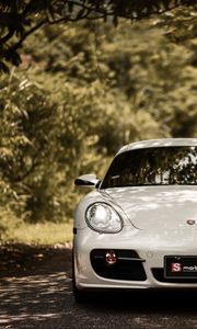 Preview wallpaper porsche cayman s, porsche, car, white, front view