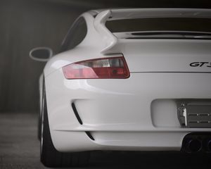 Preview wallpaper porsche gt3, porsche, car, white, rear view