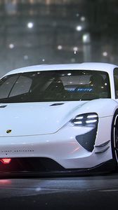 Preview wallpaper porsche, mission e, front view, sports car