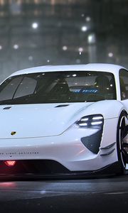 Preview wallpaper porsche, mission e, front view, sports car