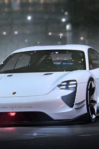 Preview wallpaper porsche, mission e, front view, sports car