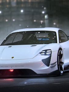 Preview wallpaper porsche, mission e, front view, sports car