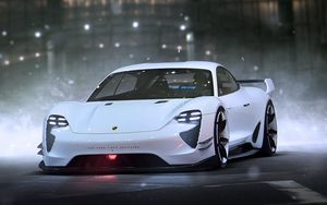 Preview wallpaper porsche, mission e, front view, sports car