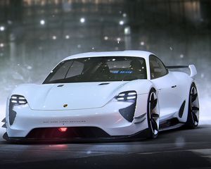 Preview wallpaper porsche, mission e, front view, sports car