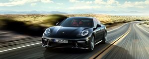 Preview wallpaper porsche, panamera, black, speed