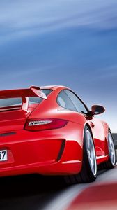 Preview wallpaper porsche, red, auto, black, rear view