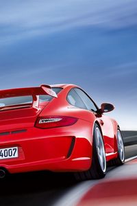 Preview wallpaper porsche, red, auto, black, rear view