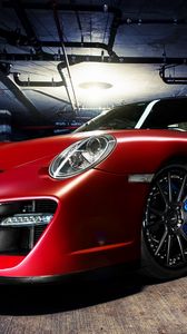 Preview wallpaper porsche, red, parking