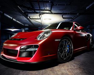 Preview wallpaper porsche, red, parking