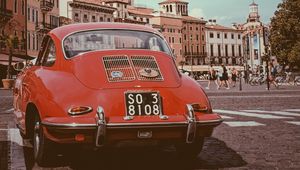 Preview wallpaper porsche, retro, car, red, italy, verona