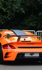 Preview wallpaper porsche, ruf, rear view, orange