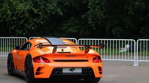 Preview wallpaper porsche, ruf, rear view, orange