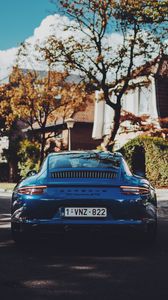 Preview wallpaper porsche, sports car, rear view