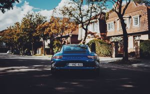 Preview wallpaper porsche, sports car, rear view