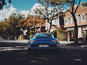 Preview wallpaper porsche, sports car, rear view