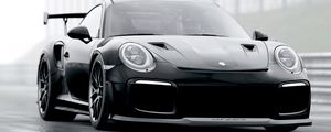 Preview wallpaper porsche, sports car, supercar, black, racing