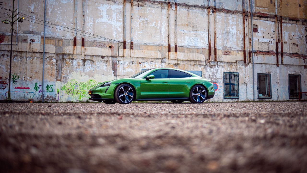 Wallpaper porsche taycan, porsche, car, green