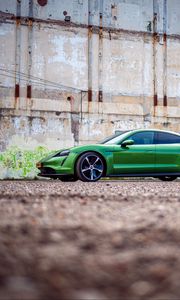 Preview wallpaper porsche taycan, porsche, car, green