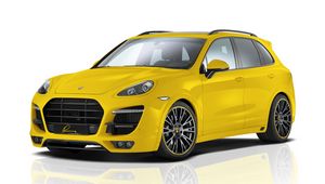 Preview wallpaper porsche, yellow, porsche cayenne, lumma design