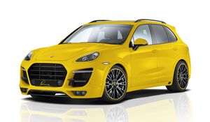 Preview wallpaper porsche, yellow, porsche cayenne, lumma design