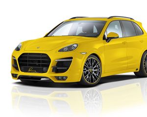 Preview wallpaper porsche, yellow, porsche cayenne, lumma design