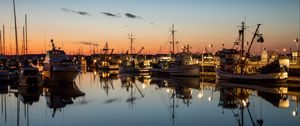 Preview wallpaper port, boats, dusk, evening