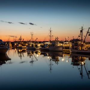 Preview wallpaper port, boats, dusk, evening