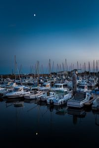 Preview wallpaper port, boats, pier, sea, night