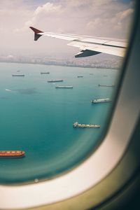 Preview wallpaper porthole, airplane, top view